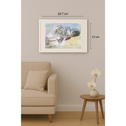 Ghinea Uriasu 29x21cm Orijinal Karikatür Tablo BOD00054