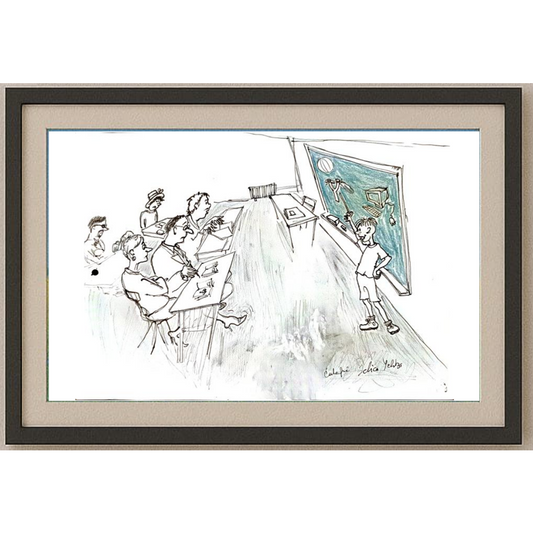 Jelica Culafic 29x21cm Orijinal Karikatür Tablo BOD00057