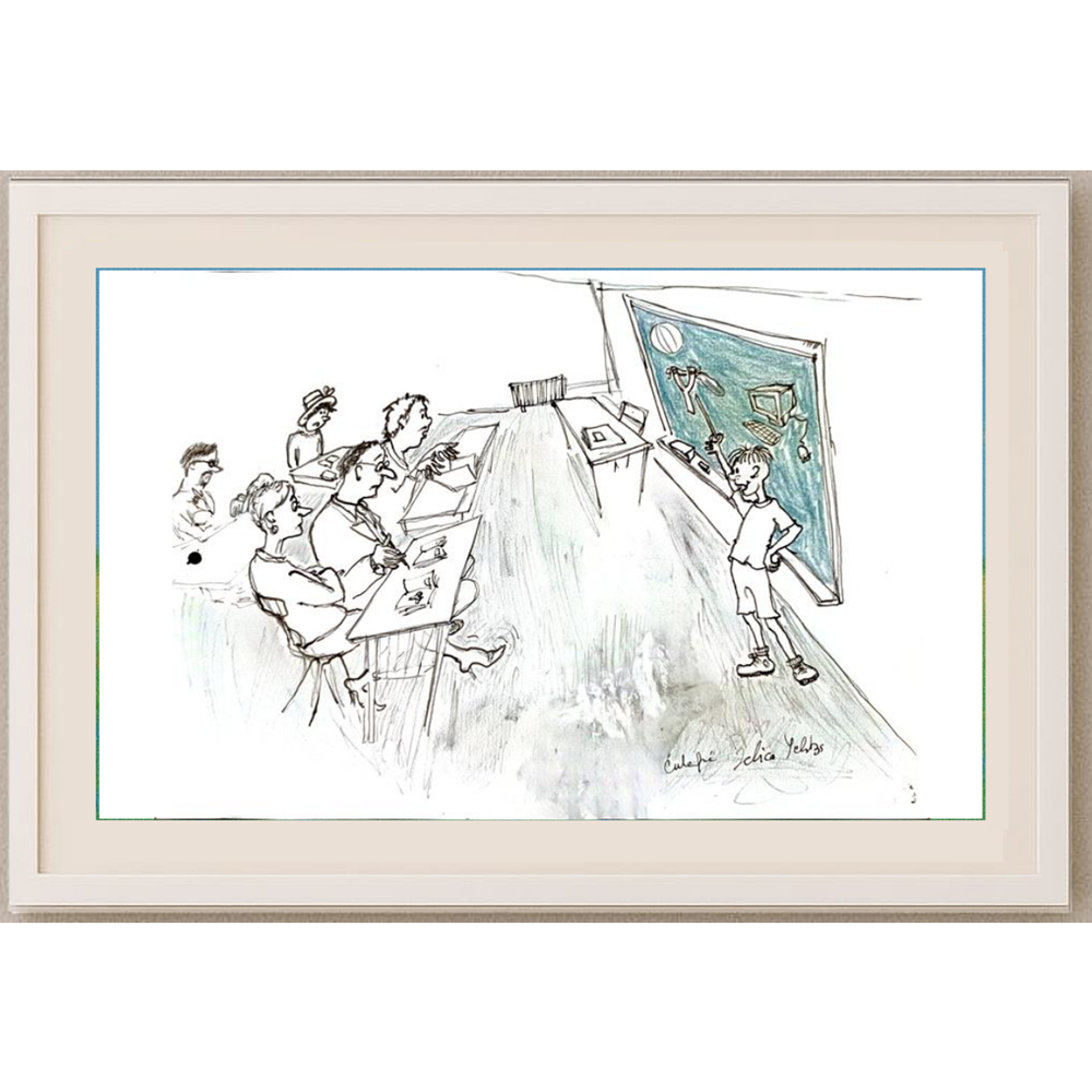 Jelica Culafic 29x21cm Orijinal Karikatür Tablo BOD00057