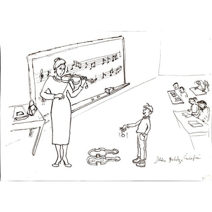 Jelica Culafic 29x21cm Orijinal Karikatür Tablo BOD00059