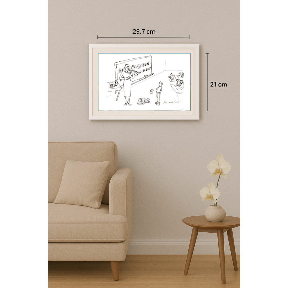 Jelica Culafic 29x21cm Orijinal Karikatür Tablo BOD00059