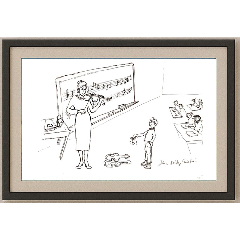 Jelica Culafic 29x21cm Orijinal Karikatür Tablo BOD00059