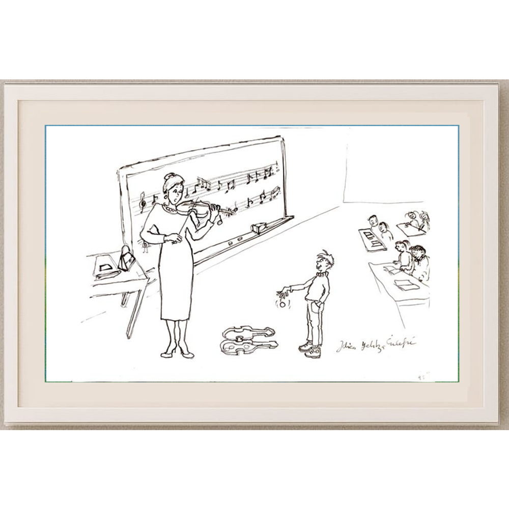 Jelica Culafic 29x21cm Orijinal Karikatür Tablo BOD00059