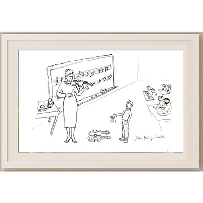 Jelica Culafic 29x21cm Orijinal Karikatür Tablo BOD00059