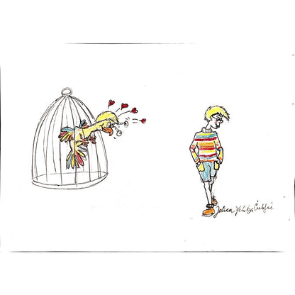 Jelica Culafic 29x21cm Orijinal Karikatür Tablo BOD00060