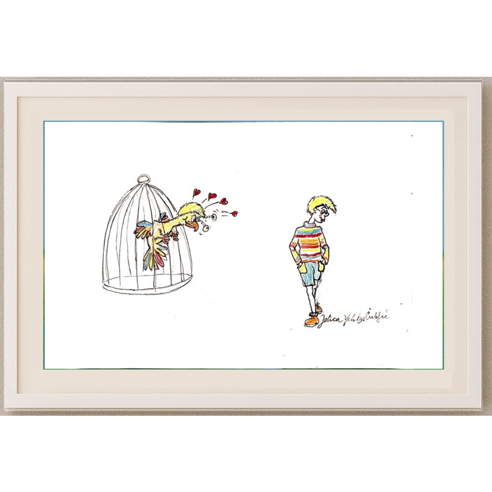 Jelica Culafic 29x21cm Orijinal Karikatür Tablo BOD00060