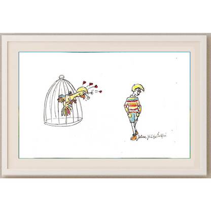 Jelica Culafic 29x21cm Orijinal Karikatür Tablo BOD00060