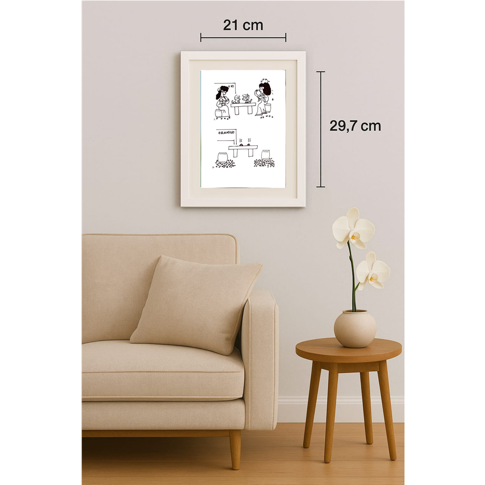 Lui Miao 29x21cm Orijinal Karikatür Tablo BOD00062