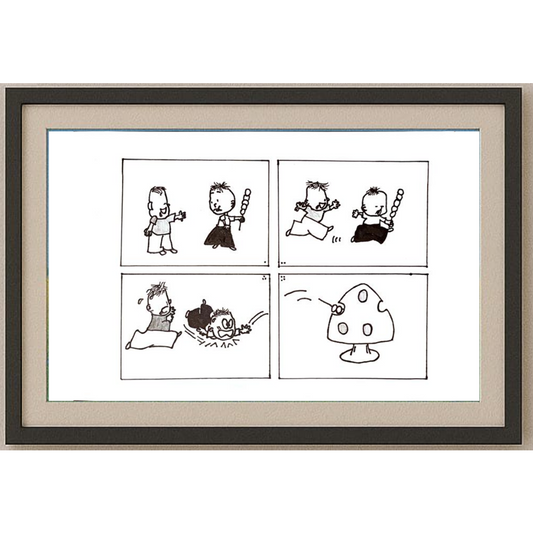 Wang Xingwei 29x21cm Orijinal Karikatür Tablo BOD00064