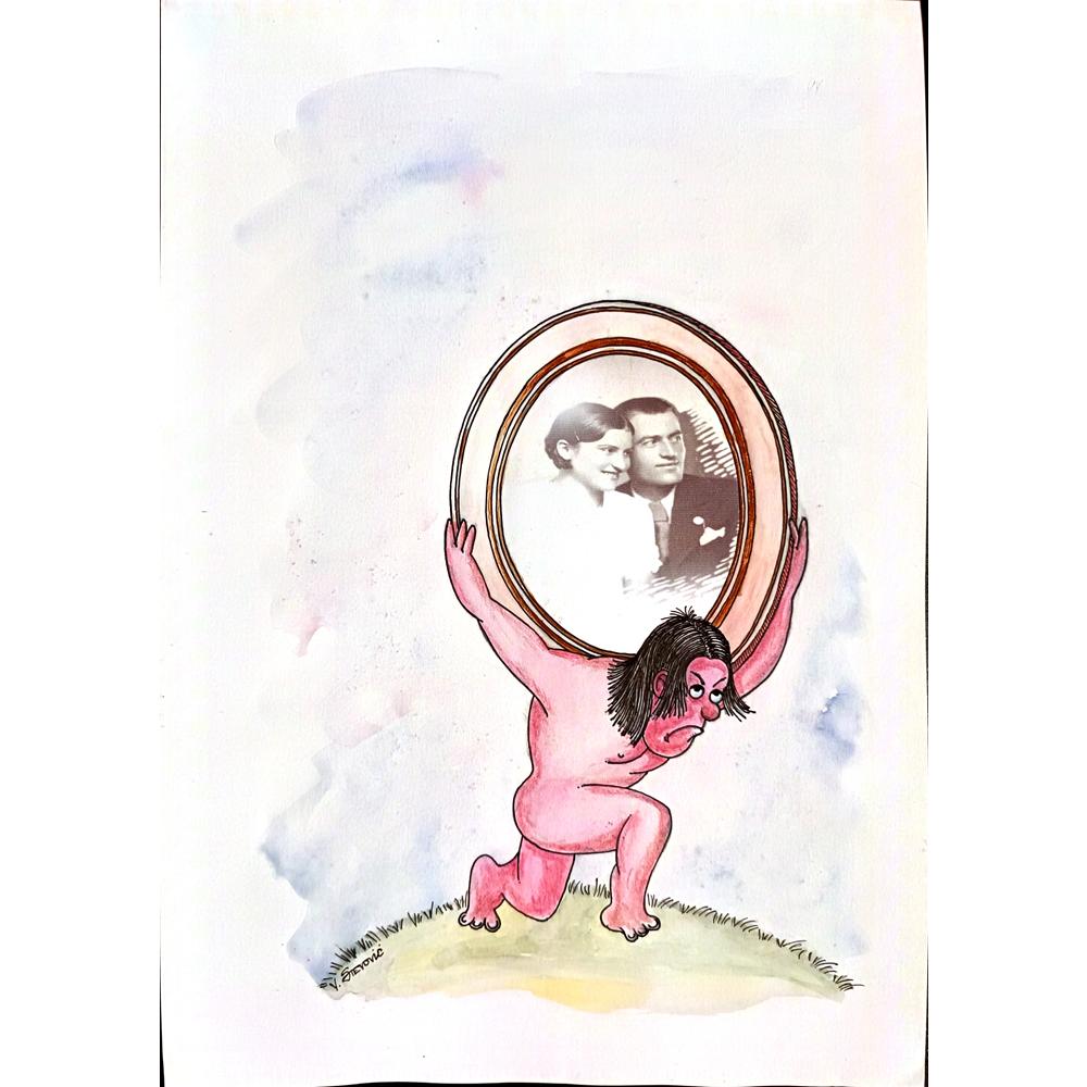 Vladimir Stevovic 29x21cm  Orijinal Karikatür Tablo BOD00072