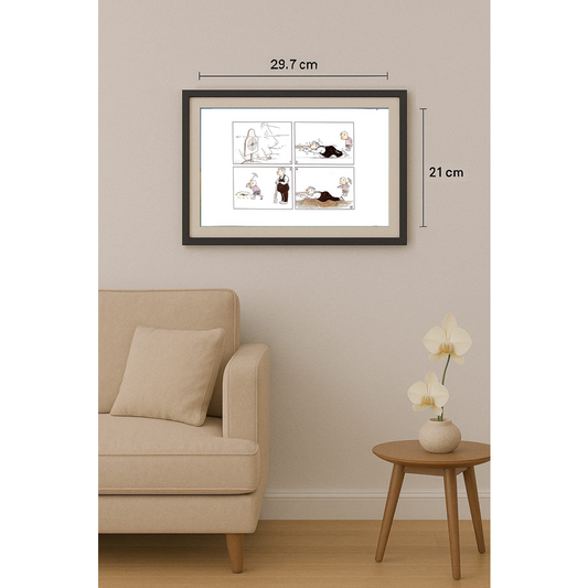 Lui Miao 29x21cm Orijinal Karikatür Tablo BOD00073