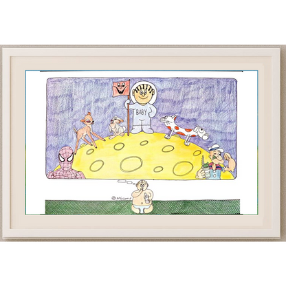 Mostafa Hossein Nia 29x21cm Orijinal Karikatür Tablo BOD00074