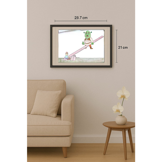 Mostafa Hossein Nia 29x21cm Orijinal Karikatür Tablo BOD00076