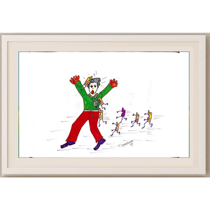 Thipparapu Suman Kumar 29x21cm Orijinal Karikatür Tablo BOD00077