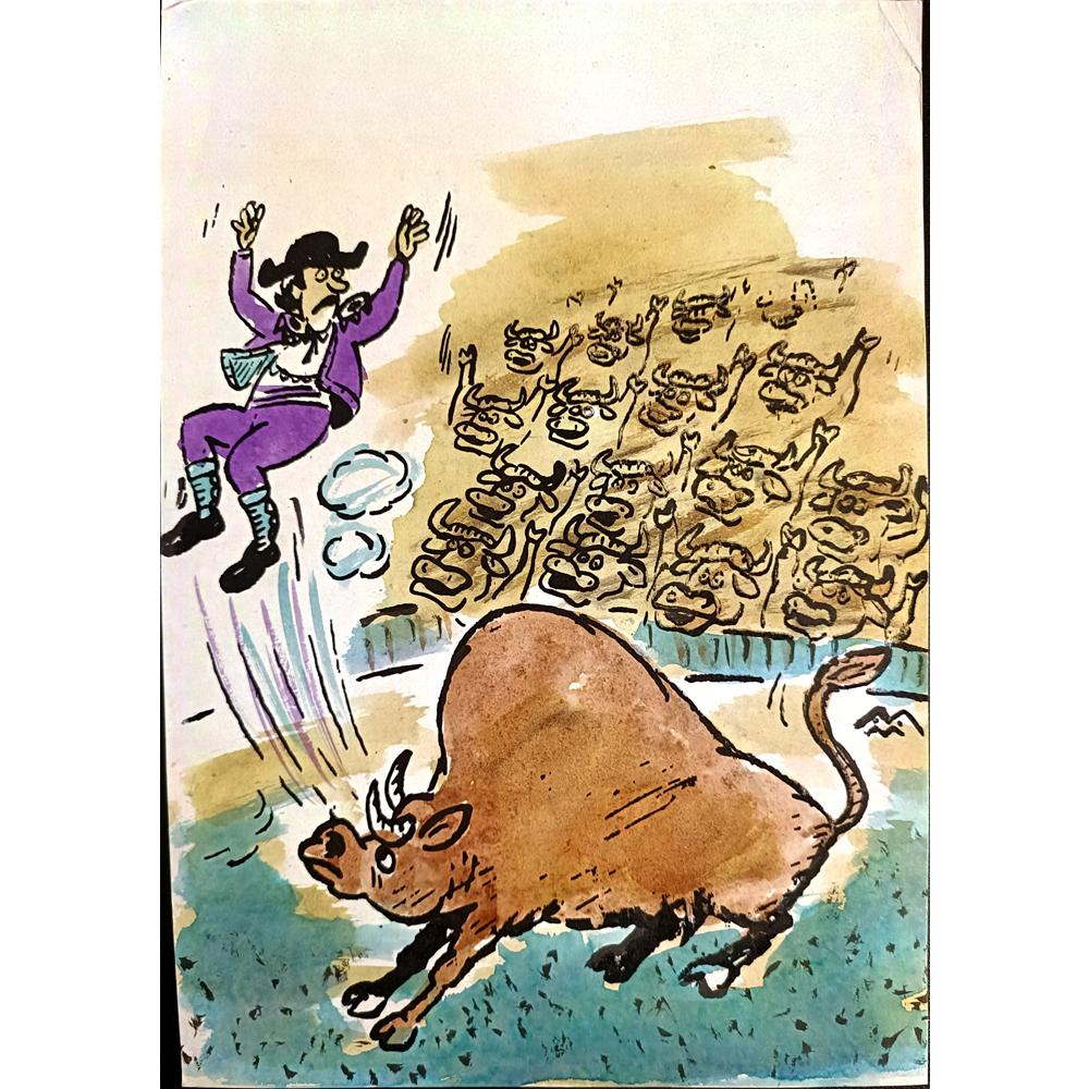 Mileta Miloradovic 29x21cm Orijinal Karikatür Tablo BOD00084