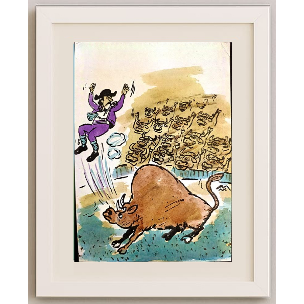 Mileta Miloradovic 29x21cm Orijinal Karikatür Tablo BOD00084