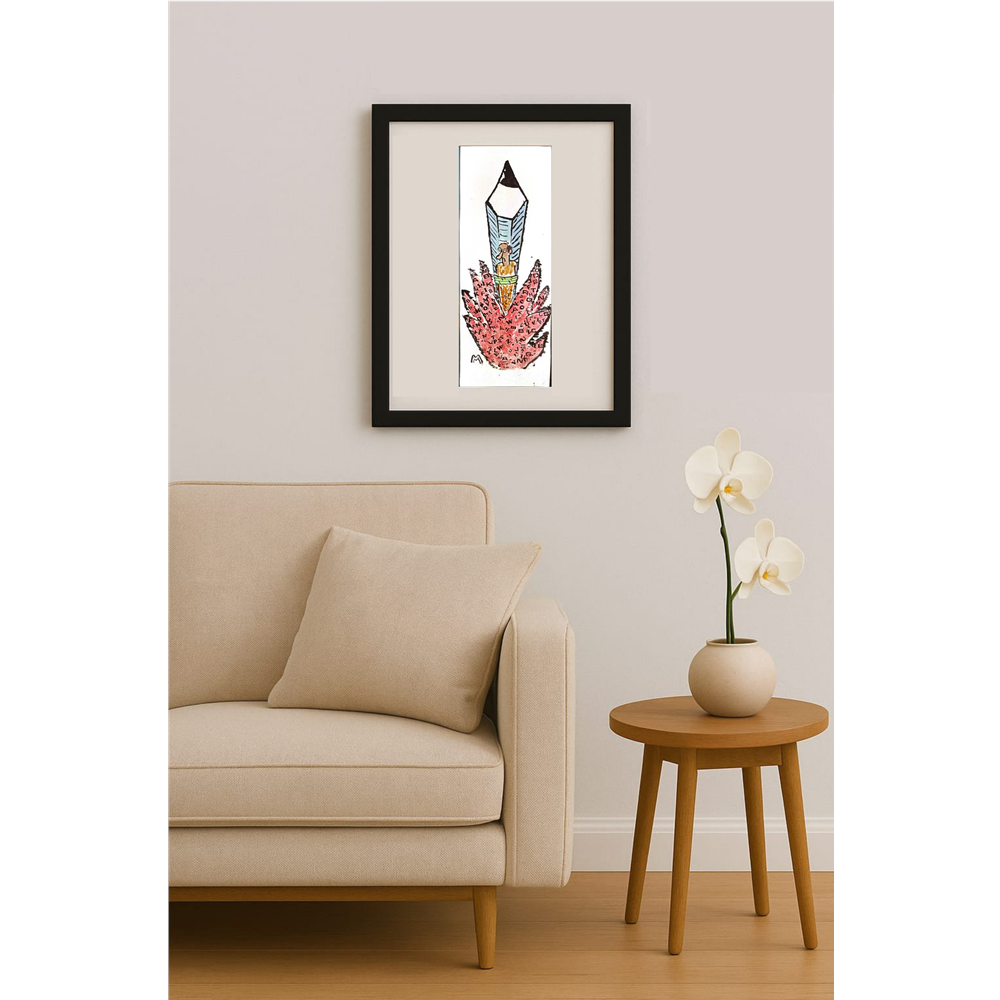 Mileta Miloradovic 29x11cm Orijinal Karikatür Tablo BOD00086