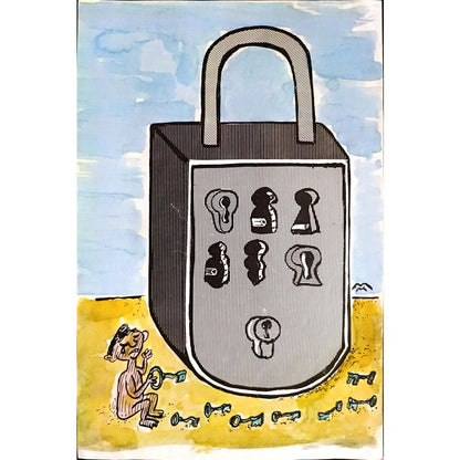 Mileta Miloradovic 29x18cm Orijinal Karikatür Tablo BOD00087