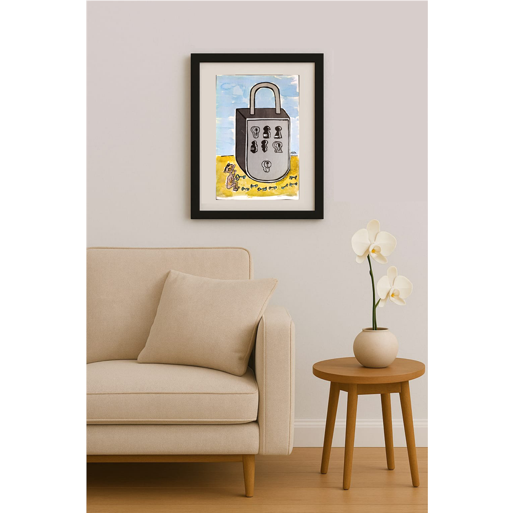 Mileta Miloradovic 29x18cm Orijinal Karikatür Tablo BOD00087