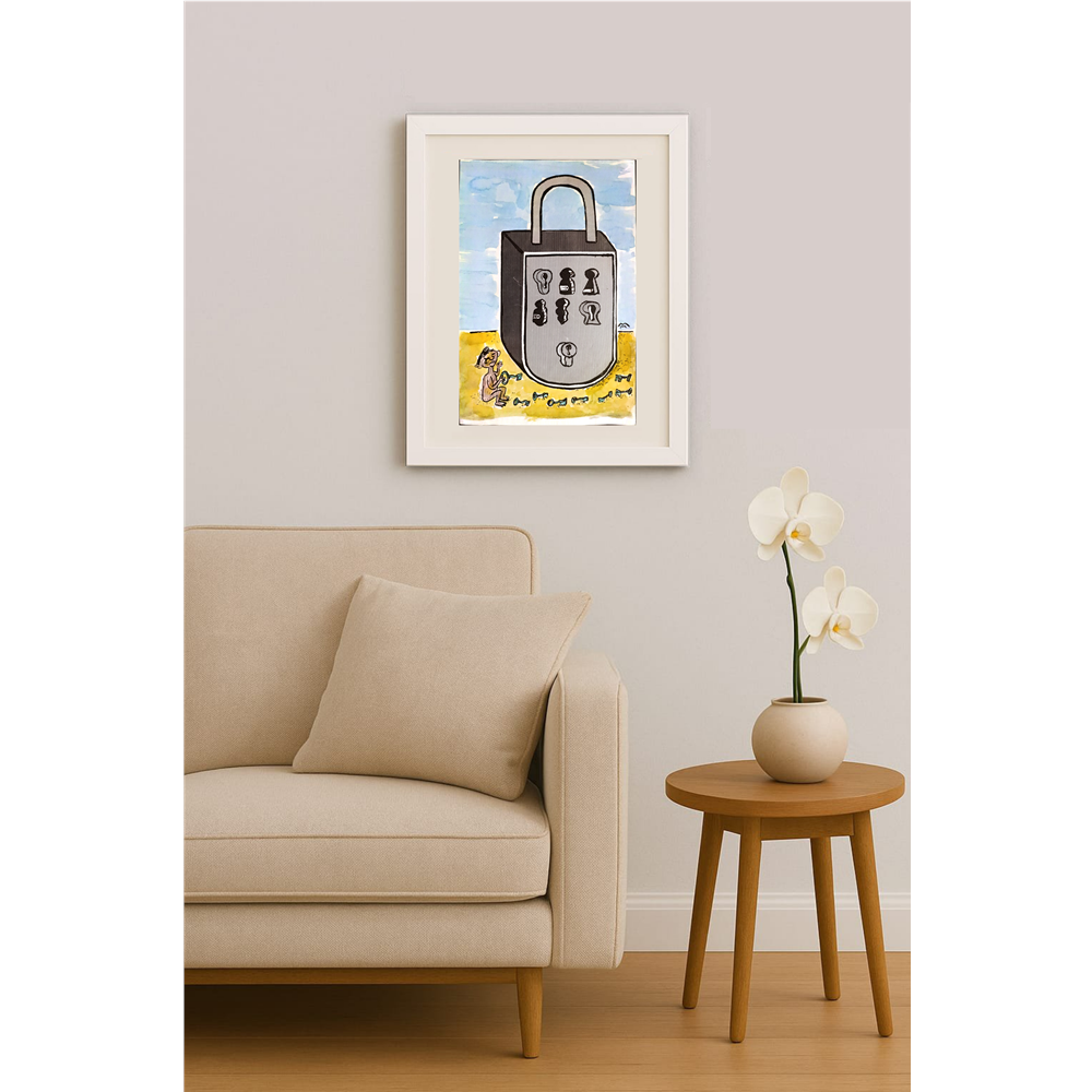 Mileta Miloradovic 29x18cm Orijinal Karikatür Tablo BOD00087