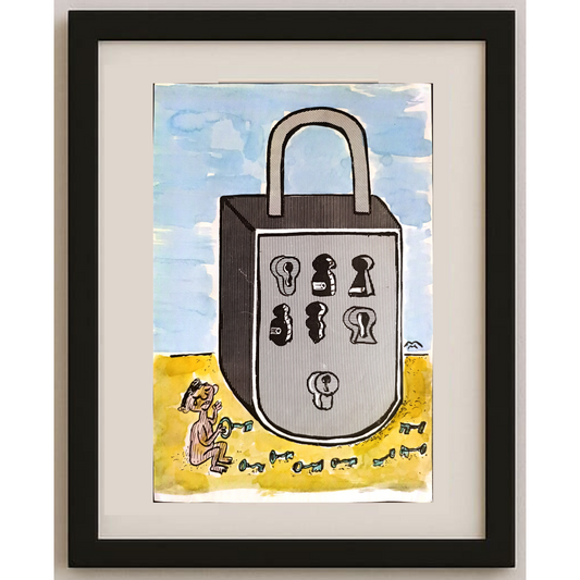 Mileta Miloradovic 29x18cm Orijinal Karikatür Tablo BOD00087