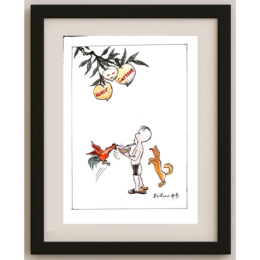 Li Yuan Liang 29x21cm Orijinal Karikatür Tablo BOD00096