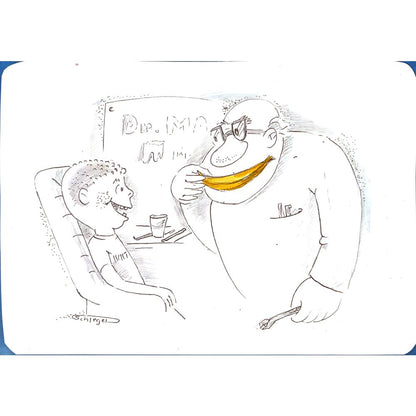 Wolfgang Schlegel 29x21cm Orijinal Karikatür BOD00110