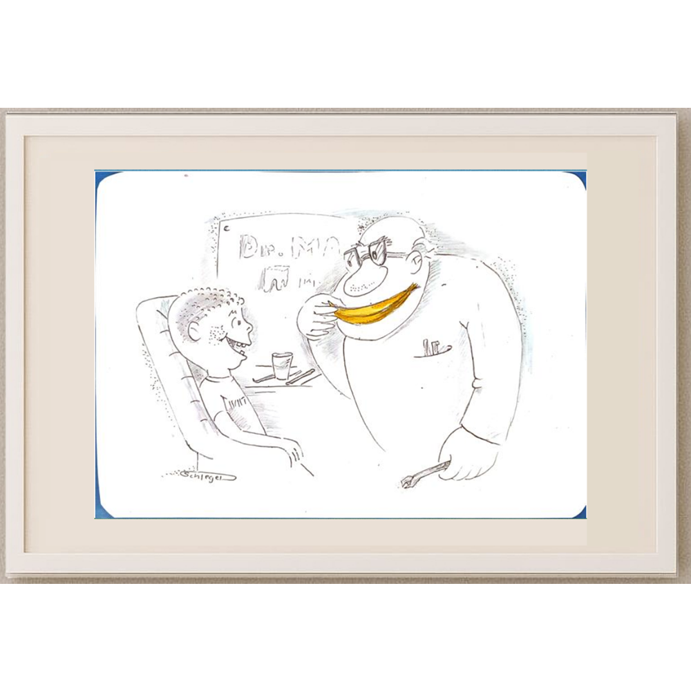 Wolfgang Schlegel 29x21cm Orijinal Karikatür BOD00110