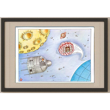 Huang Kun 29x21cm Orijinal Karikatür BOD00112