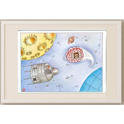 Huang Kun 29x21cm Orijinal Karikatür BOD00112