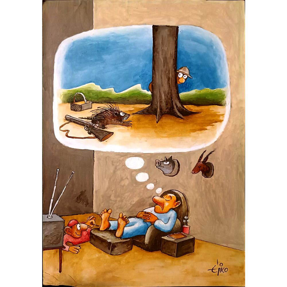 Erico Junqueira Ayres 29x21cm Orijinal Karikatür BOD00118