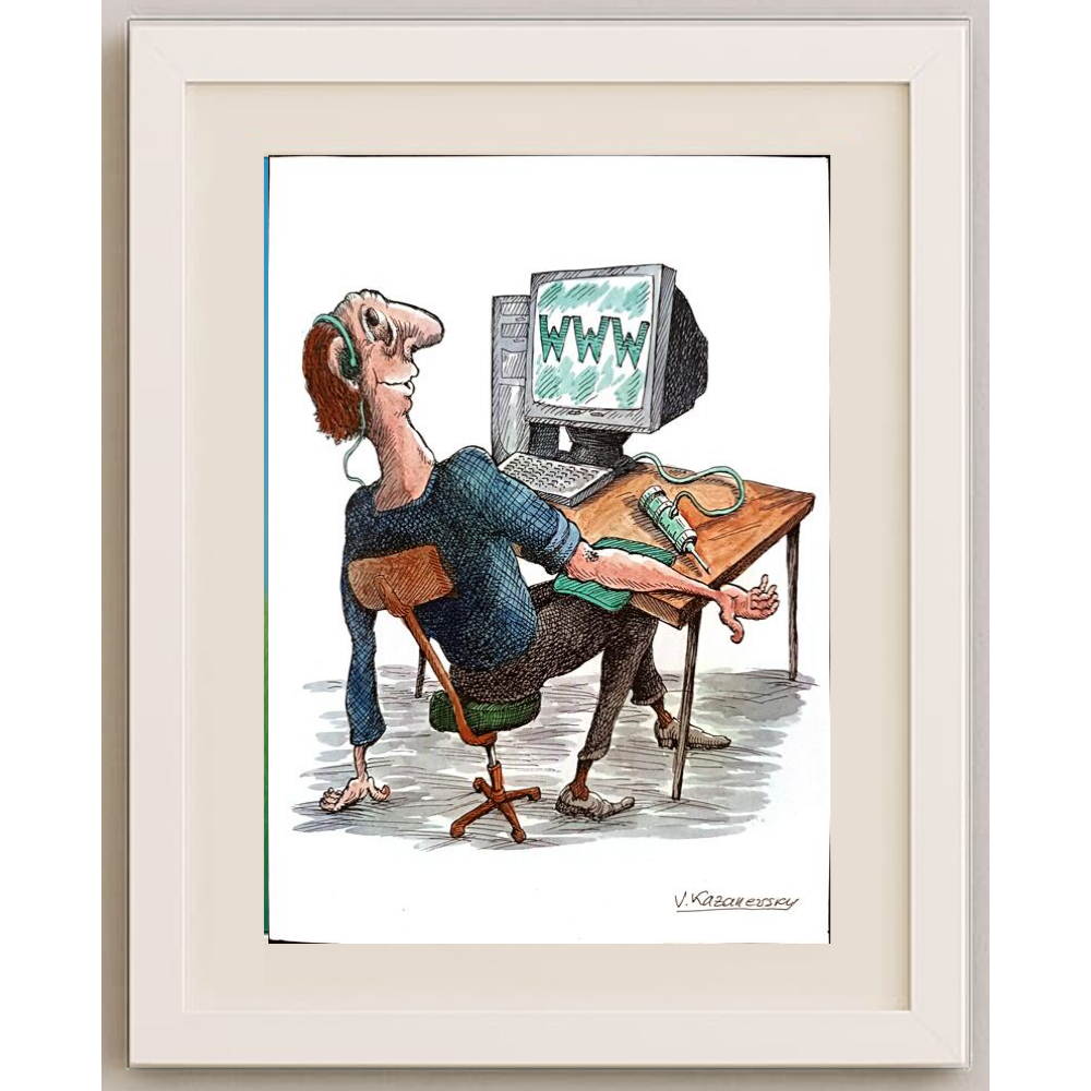 Vladimir Kazanevsky 29x21cm Orijinal Karikatür BOD00128