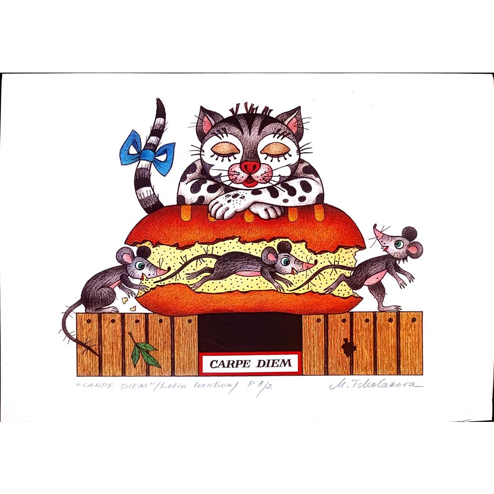 Maya Tcholakova 29x21cm Orijinal Karikatür BOD00136