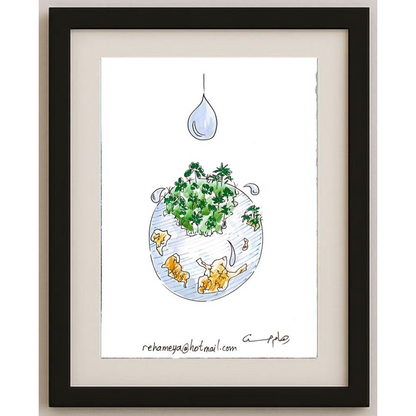 Reham Hassan Mohsen 29x21cm Orijinal Karikatür BOD00153