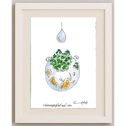 Reham Hassan Mohsen 29x21cm Orijinal Karikatür BOD00153