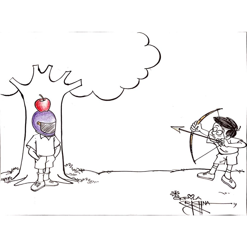 Vendra Gopalaksrishna 29x21cm Orijinal Karikatür BOD00158