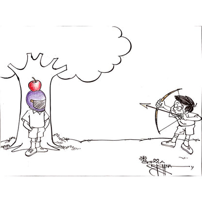 Vendra Gopalaksrishna 29x21cm Orijinal Karikatür BOD00158