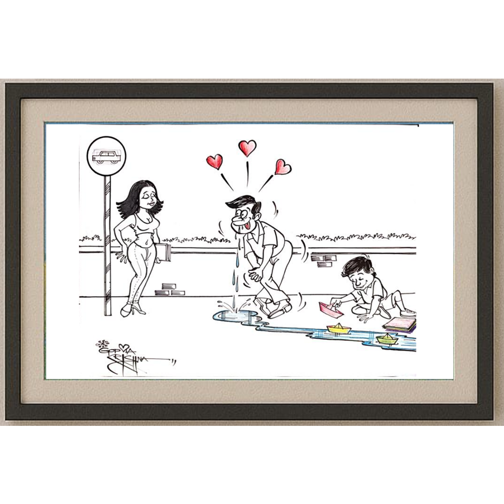 Vendra Gopalaksrishna 29x21cm Orijinal Karikatür BOD00160