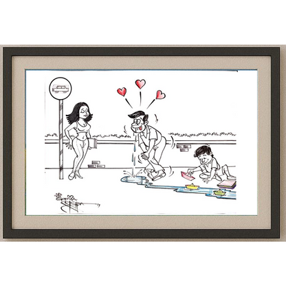 Vendra Gopalaksrishna 29x21cm Orijinal Karikatür BOD00160
