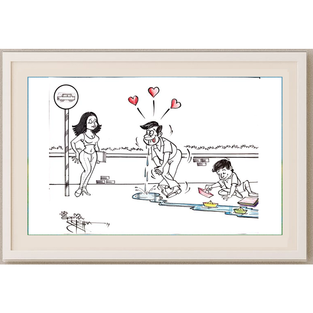 Vendra Gopalaksrishna 29x21cm Orijinal Karikatür BOD00160