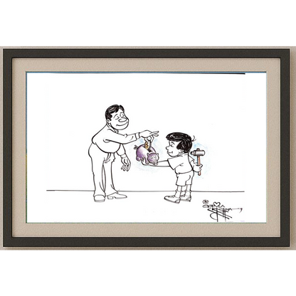 Vendra Gopalaksrishna 29x21cm Orijinal Karikatür BOD00162