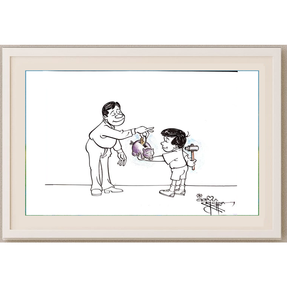 Vendra Gopalaksrishna 29x21cm Orijinal Karikatür BOD00162