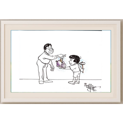 Vendra Gopalaksrishna 29x21cm Orijinal Karikatür BOD00162