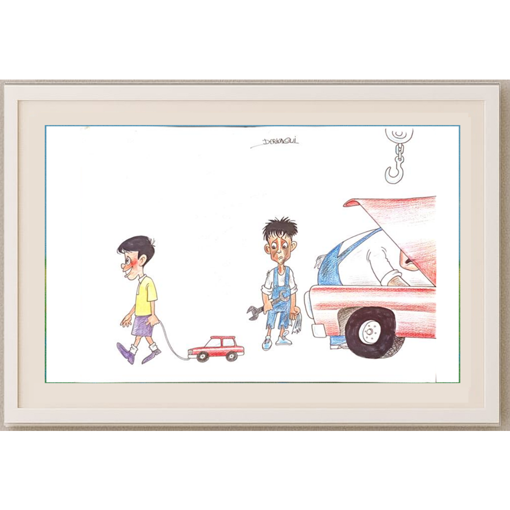 Derkaoui 29x21cm Orijinal Karikatür BOD00170