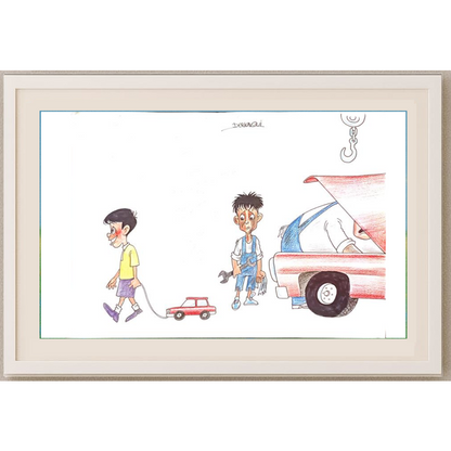 Derkaoui 29x21cm Orijinal Karikatür BOD00170