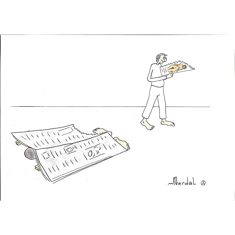 Mahmut Erdal Karakoc 29x21cm Orijinal Karikatür BOD00182