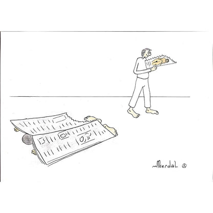 Mahmut Erdal Karakoc 29x21cm Orijinal Karikatür BOD00182