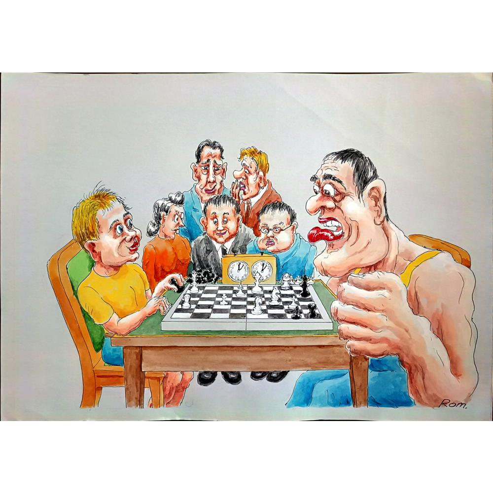 Romanov Vladimir 40x30cm Orijinal Karikatür BOD00191