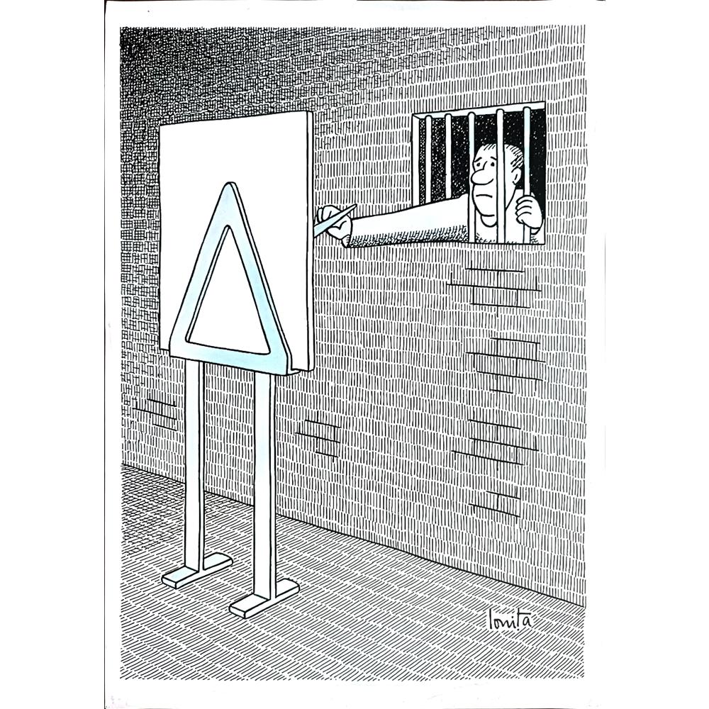 Nicolae Ionita 43x30cm Orijinal Karikatür BOD00208