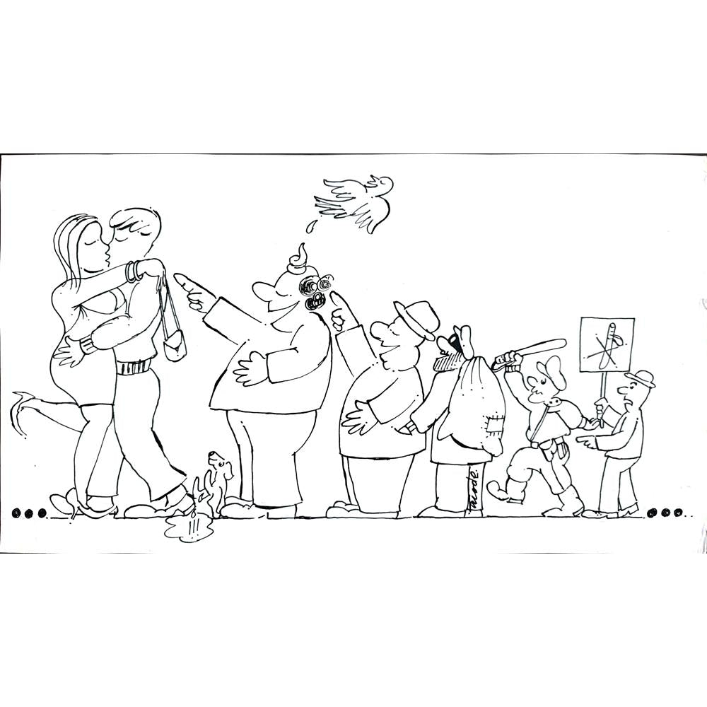 Tode Blazevski 43x23cm Orijinal Karikatür BOD00226
